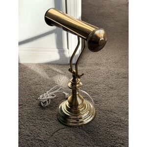 Polished Brass Piano Lamp Adjustable Desk Task Light Gold Tone Vintage Style